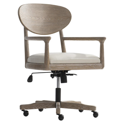 White Oak, Leather Upholstered seat Office Chair - Maaeda