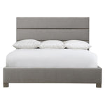 Upholstered Grey Fabric Panel Bed - King - Maaeda